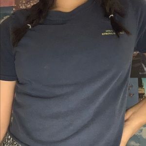 Navy Blue “Only The Strong Survive” Crop Top